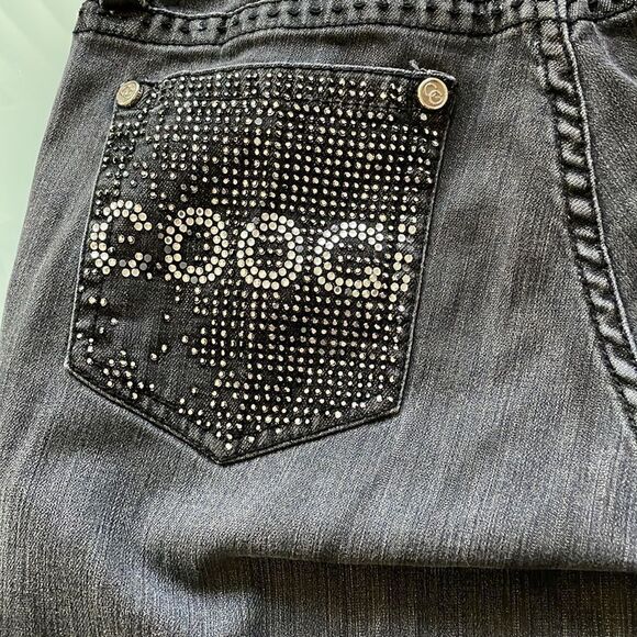 Coogi jeans 7/8 grey bided back pockets stretchy - Picture 5 of 12